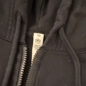 ALO Yoga black 3/4 Zip-Up hoodie